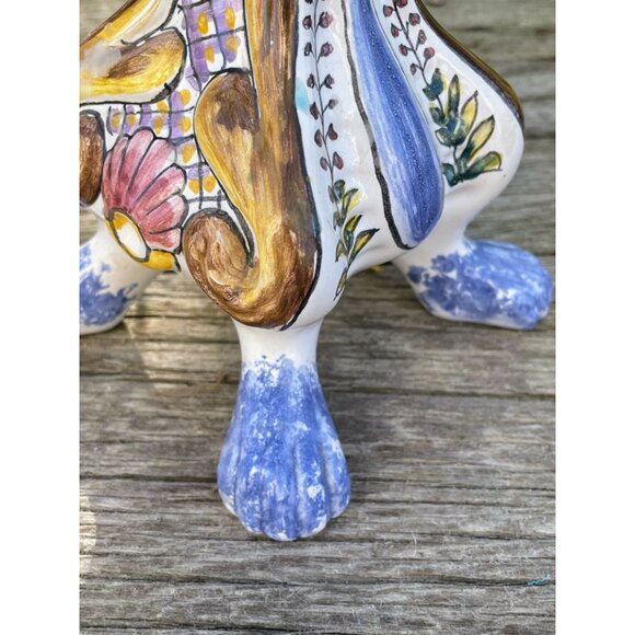 Vintage Hand Painted Portugal 3 Arm Candelabra Candle Stick Holder - Picture 3 of 16